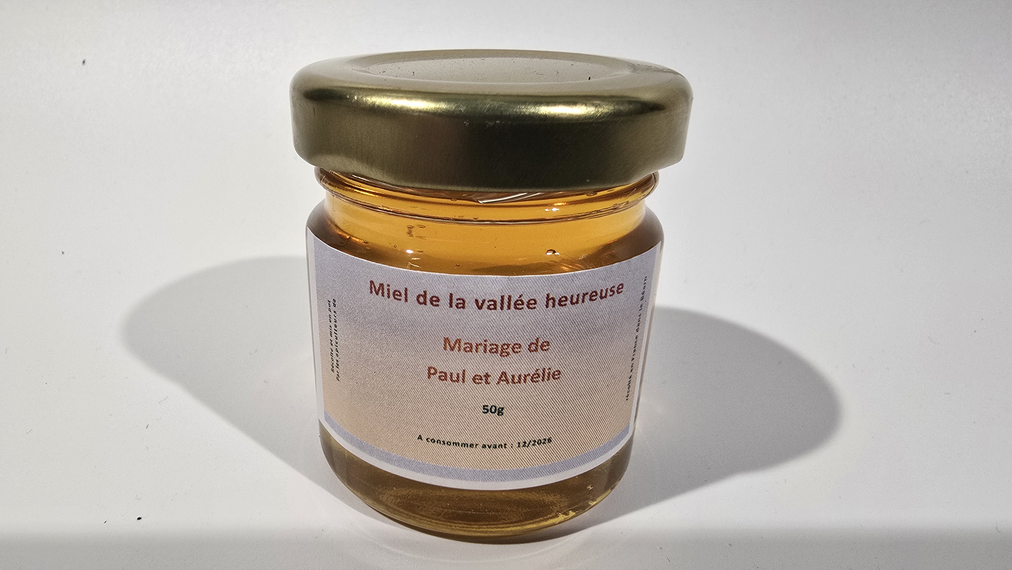 Petits pots de miel de 50 g pour mariage, baptême etc..